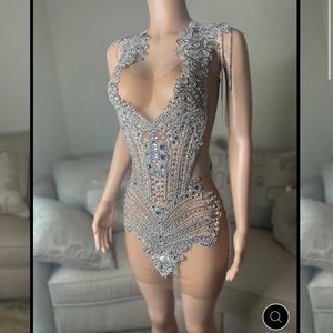 Rhinestone detailed dress